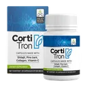 Caja y bote de Cortitron, 20 cápsulas de 500 mg