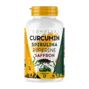Barattolo di Complex Curcumin Spirulina Piperine Saffron, 30 capsule