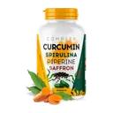 Barattolo di Complex Curcumin Spirulina Piperine Saffron, 30 capsule