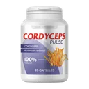 Bote blanco de Cordyceps Pulse con la etiqueta de 20 cápsulas